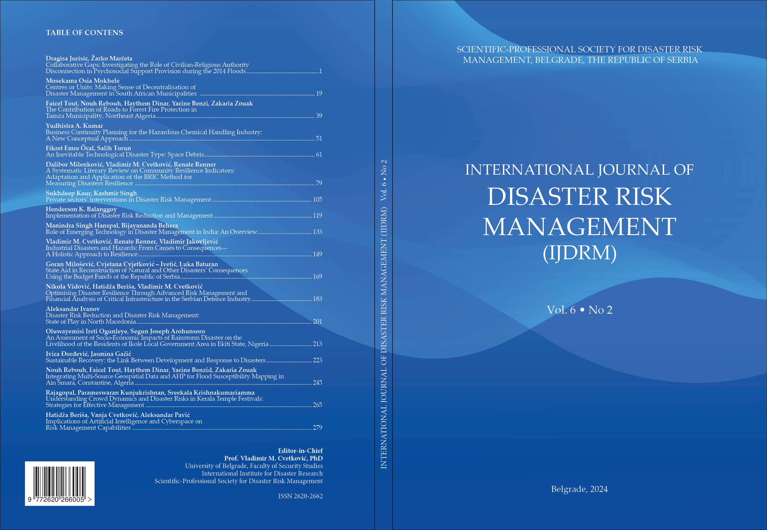 					View Vol. 6 No. 2 (2024): International Journal of Disaster Risk Management (IJDRM) 
				