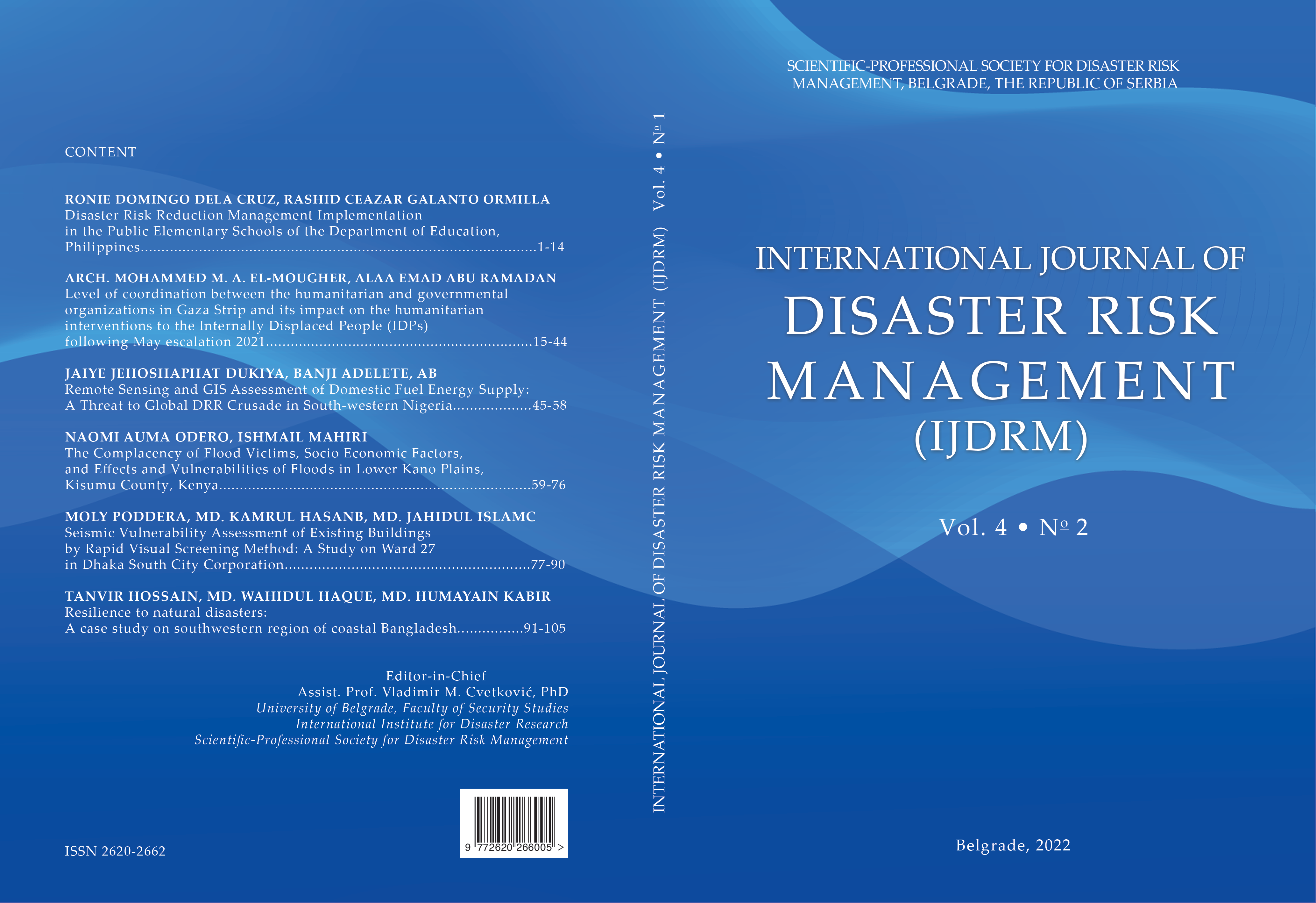 					View Vol. 4 No. 2 (2022): International Journal of Disaster Risk Management (IJDRM)
				