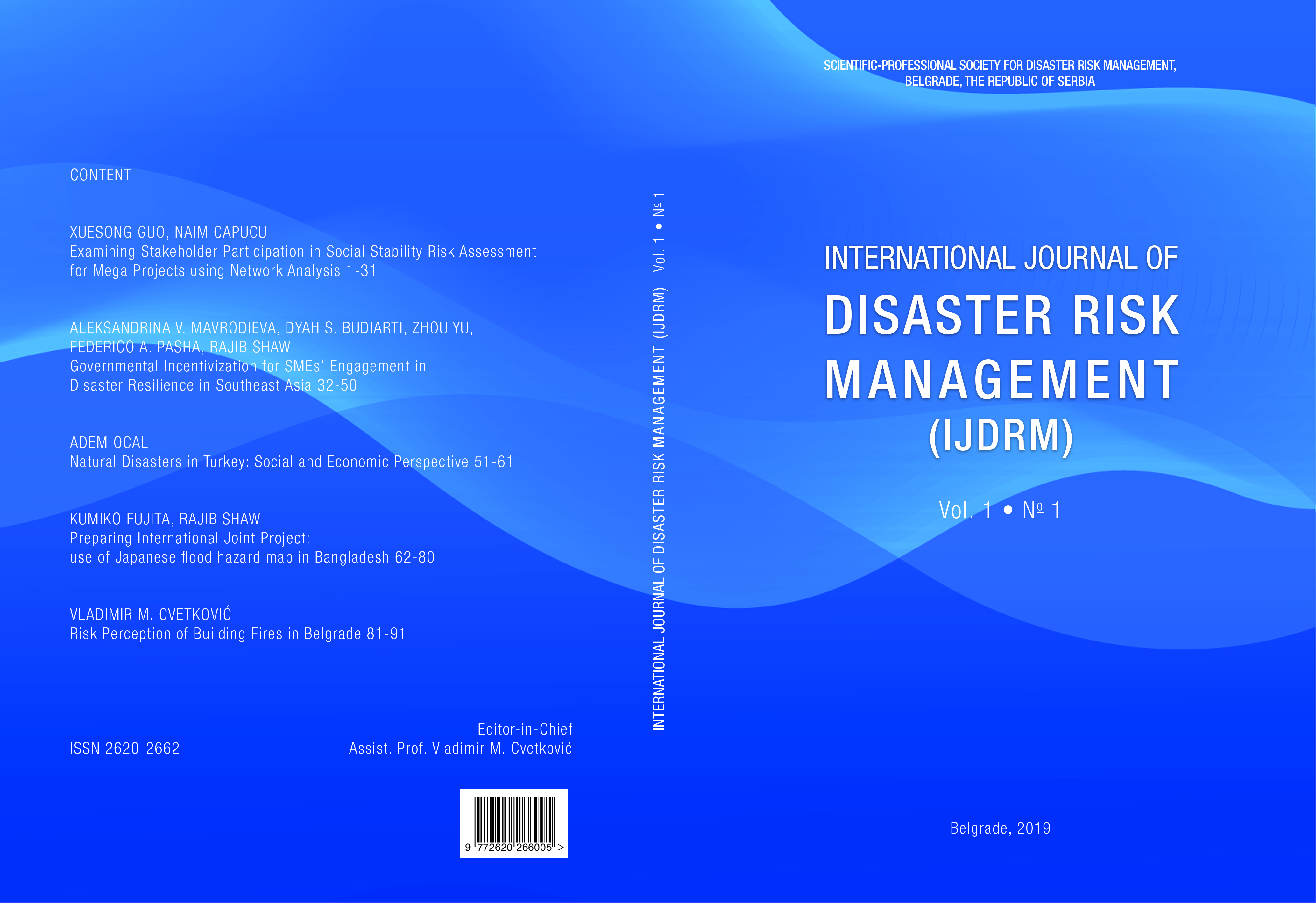 Cover image - International Journal of Disaster Risk Management (IJDRM)